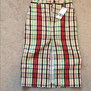 Zara Colorful Checkered Skirt